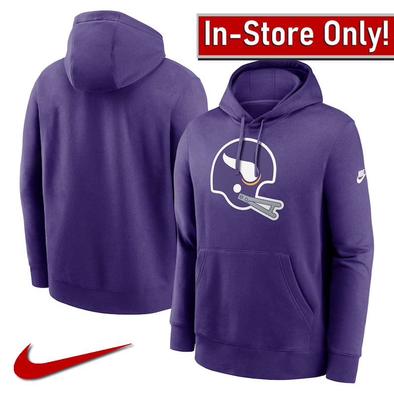 AVAILABLE IN-STORE ONLY! Minnesota Vikings Nike Purple Rewind Club Logo Hoodie Sweatshirts Nike   