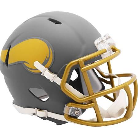 Minnesota Vikings Unsigned Riddell Alternate Slate Speed Mini Helmet Collectibles Riddell   