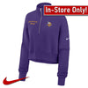 AVAILABLE IN-STORE ONLY! Minnesota Vikings Nike Women's Purple Phoenix Cropped Half-Zip Sweatshirt Womens Nike
