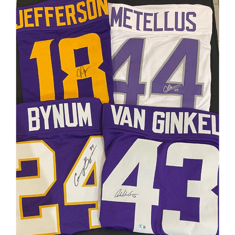 NEW FOR FANATHON 2025: Minnesota Vikings Current Player Mystery Signed Pro-Style Jersey Autographs Fan HQ