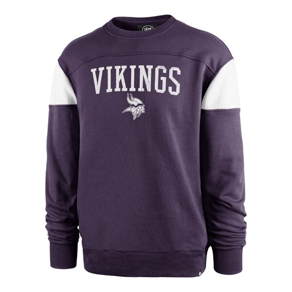 Minnesota Vikings '47 Brand Purple Sleeve Stripe Crew Sweatshirt