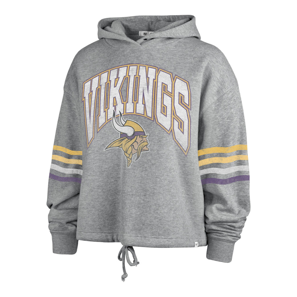 Minnesota Vikings Women's '47 Brand Gray Cropped Hoodie Womens 47 Brand   