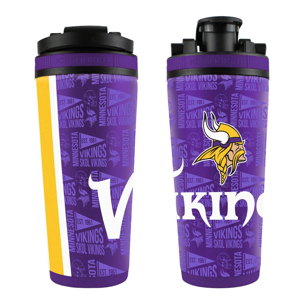 Minnesota Vikings Purple 26oz 4D Stainless Steel Ice Shaker Drinkware Wincraft   