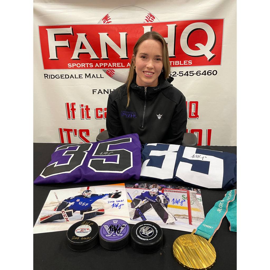 Maddie Rooney Autographed PWHL Minnesota Official Game Puck w/ 2024 Champs Inscription Autographs FanHQ