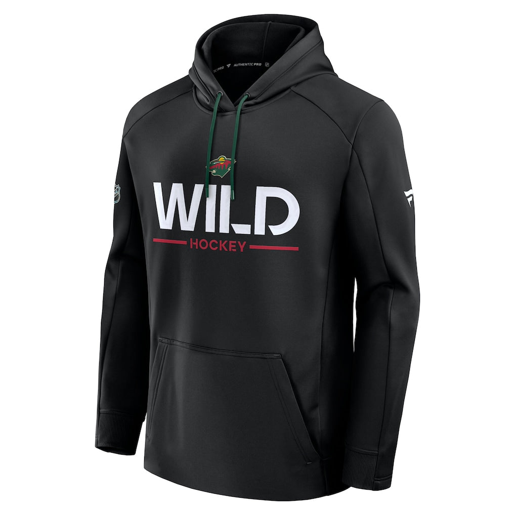 Minnesota Wild Fanatics Black Authentic Pro Primary Pullover Hoodie