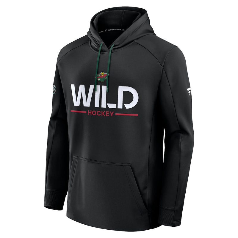 Minnesota Wild Fanatics Black Authentic Pro Primary Pullover Hoodie