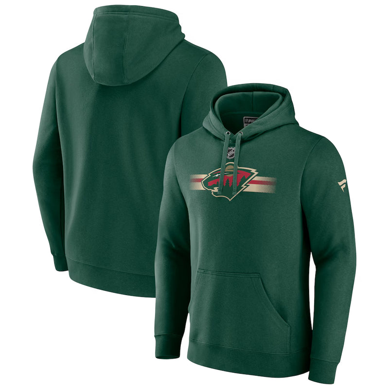 Minnesota Wild Fanatics Green Authentic Pro Pullover Hoodie