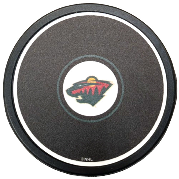 PRE-ORDER: Devan Dubnyk Autographed Minnesota Wild Black Logo Puck Autographs FanHQ