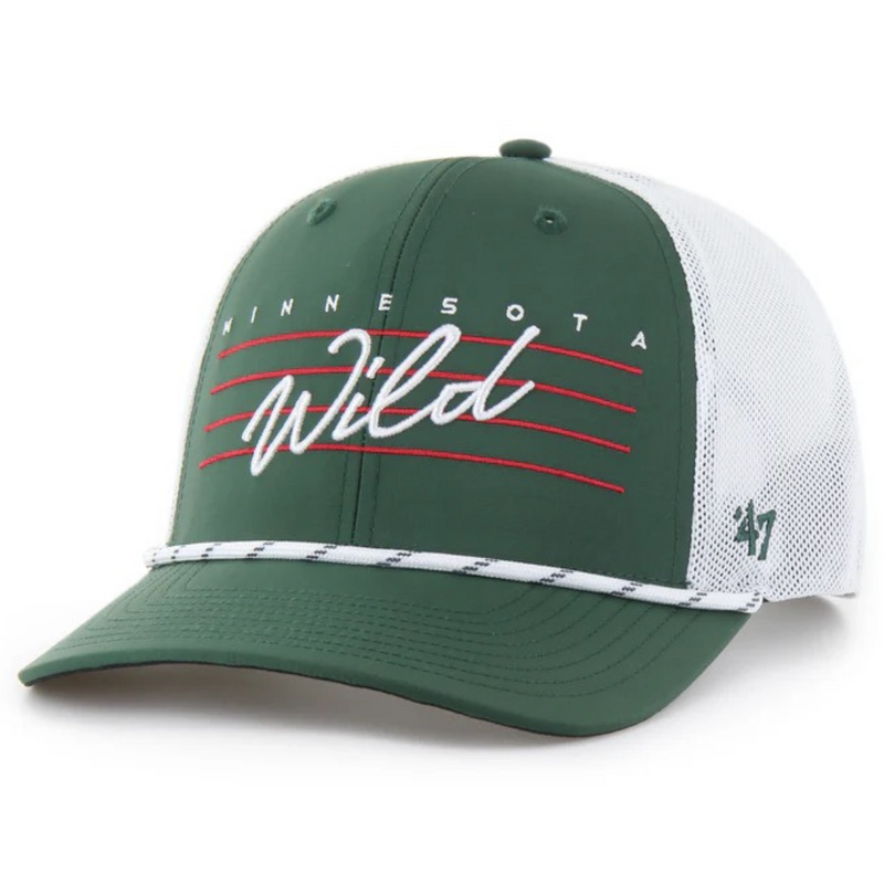 Minnesota Wild '47 Brand Green Downburst Trucker Snapback Rope Hat Hats 47 Brand