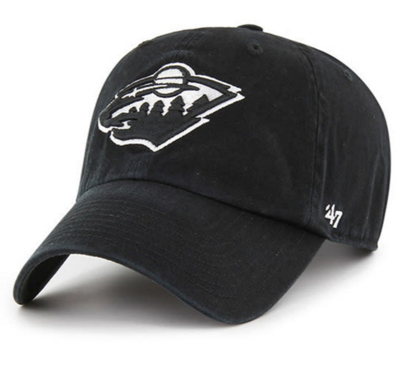 Minnesota Wild '47 Black Adjustable Clean Up Hat