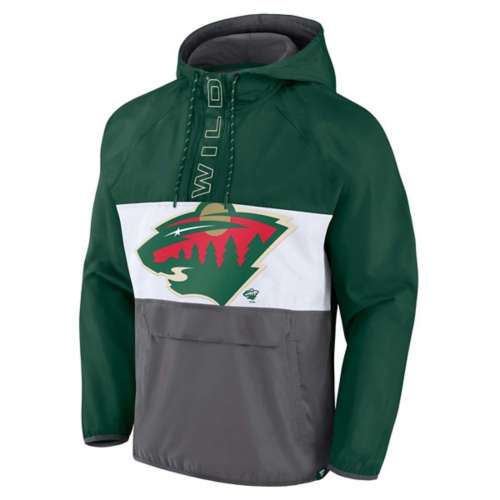 Minnesota Wild Fanatics Half Zip Pullover Jacket Sweatshirts Adidas   
