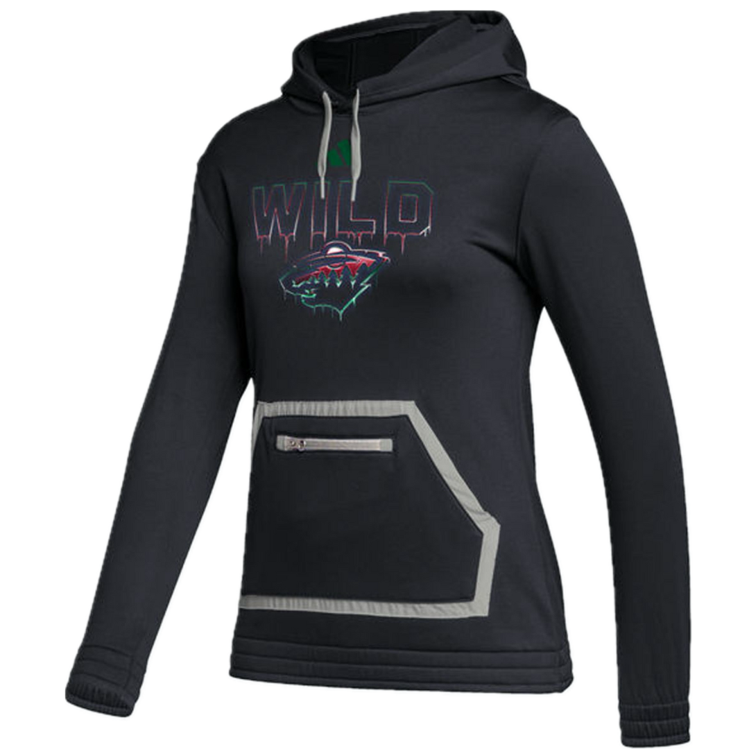 Minnesota Wild Women s adidas Black Drip Pullover Hoodie