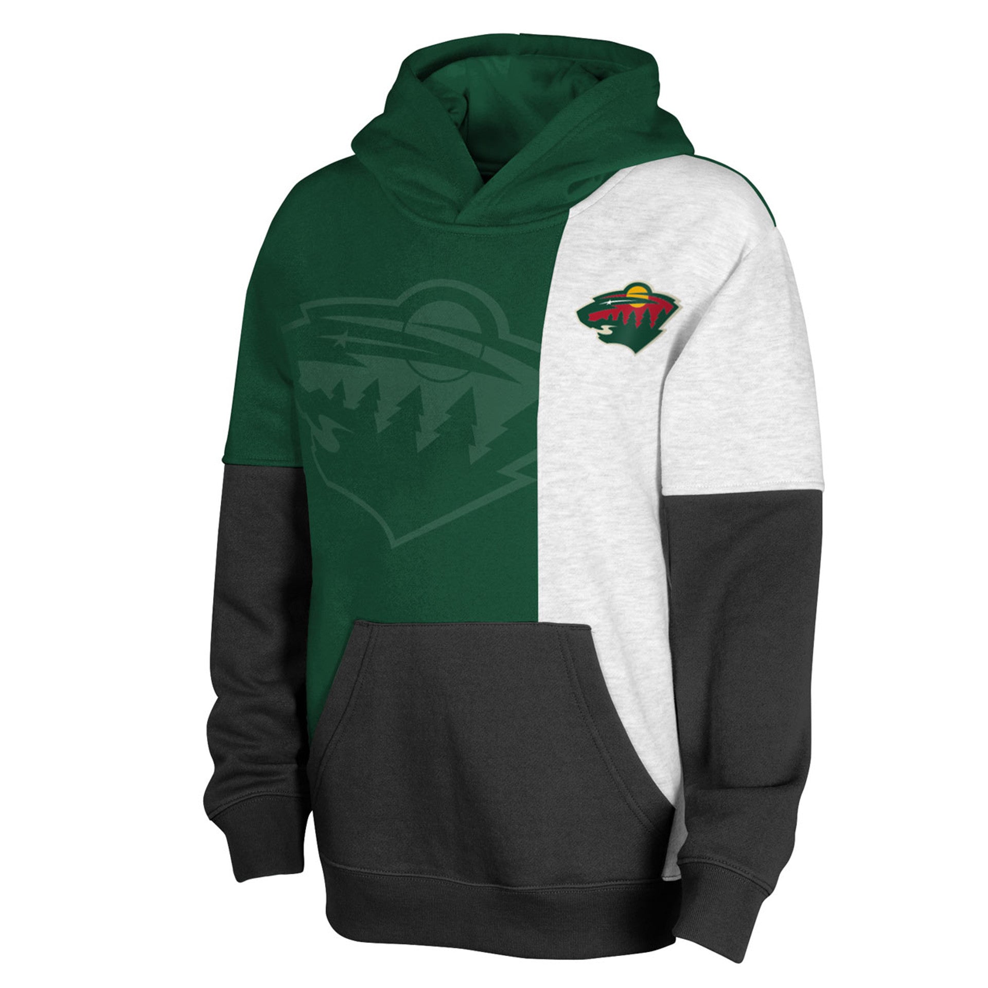 6pm Play Hoodie Minnesota Wild Youth Green Play-By-Play Pullover