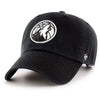 Minnesota Timberwolves '47 Brand Black Clean Up Logo Adjustable Hat Hats 47 Brand