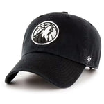 Minnesota Timberwolves '47 Brand Black Clean Up Logo Adjustable Hat Hats 47 Brand