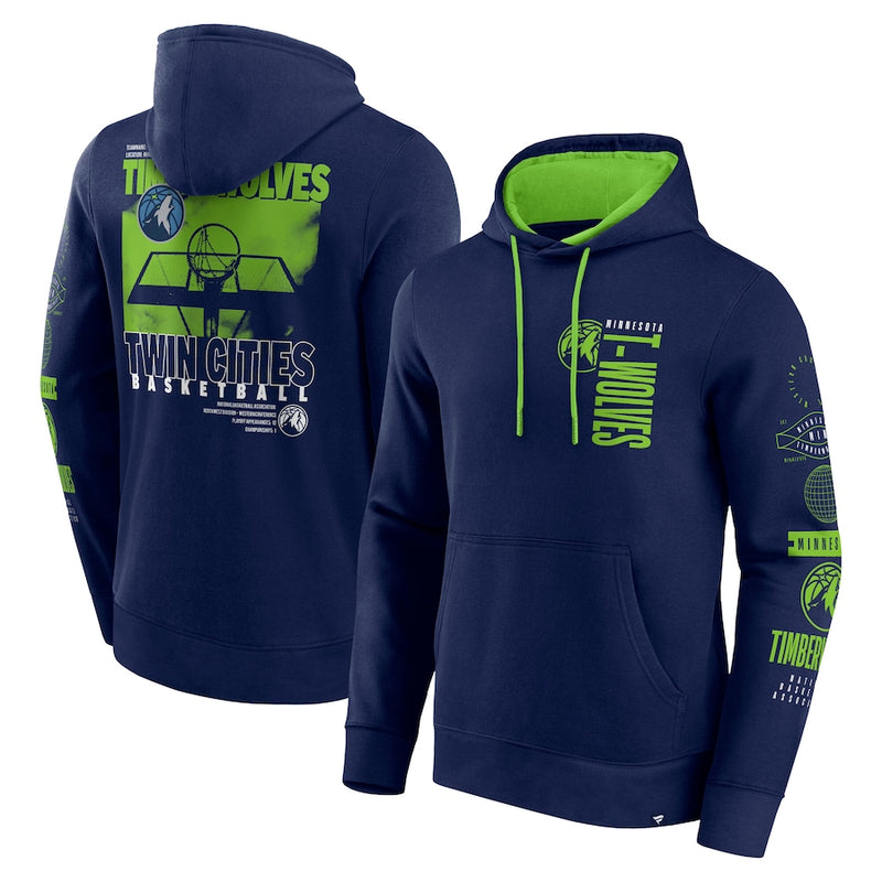 Minnesota Timberwolves Fanatics Navy Game Time Pullover Hoodie Sweatshirts Fanatics