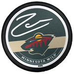 Mats Zuccarello Autographed Minnesota Wild Green Logo Puck Autographs FanHQ