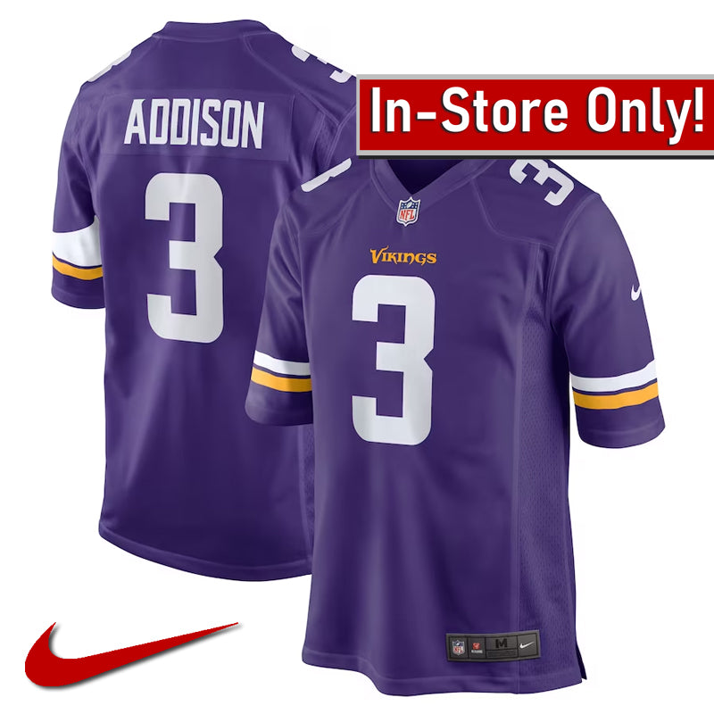 AVAILABLE IN-STORE ONLY! Jordan Addison Minnesota Vikings Purple Nike Game Jersey