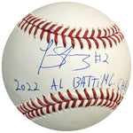 Luis Arraez Autographed Rawlings OMLB Baseball w/2022 AL Batting Champ (#22/22)