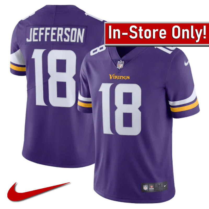 AVAILABLE IN-STORE ONLY! Justin Jefferson Minnesota Vikings Purple Nike Limited Jersey