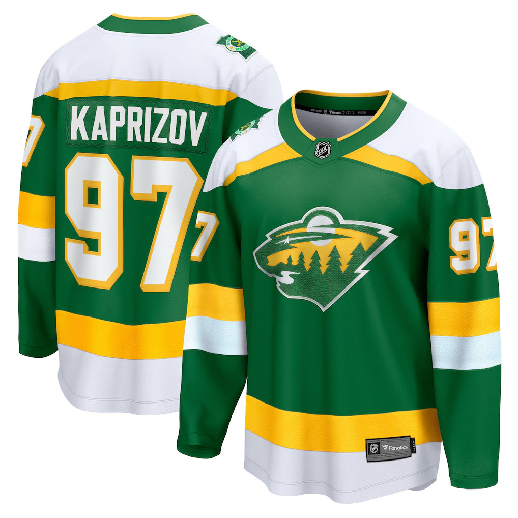 Kirill Kaprizov Minnesota Wild Green Retro Alternate Fanatics Breakaway Replica Jersey Jersey Fanatics