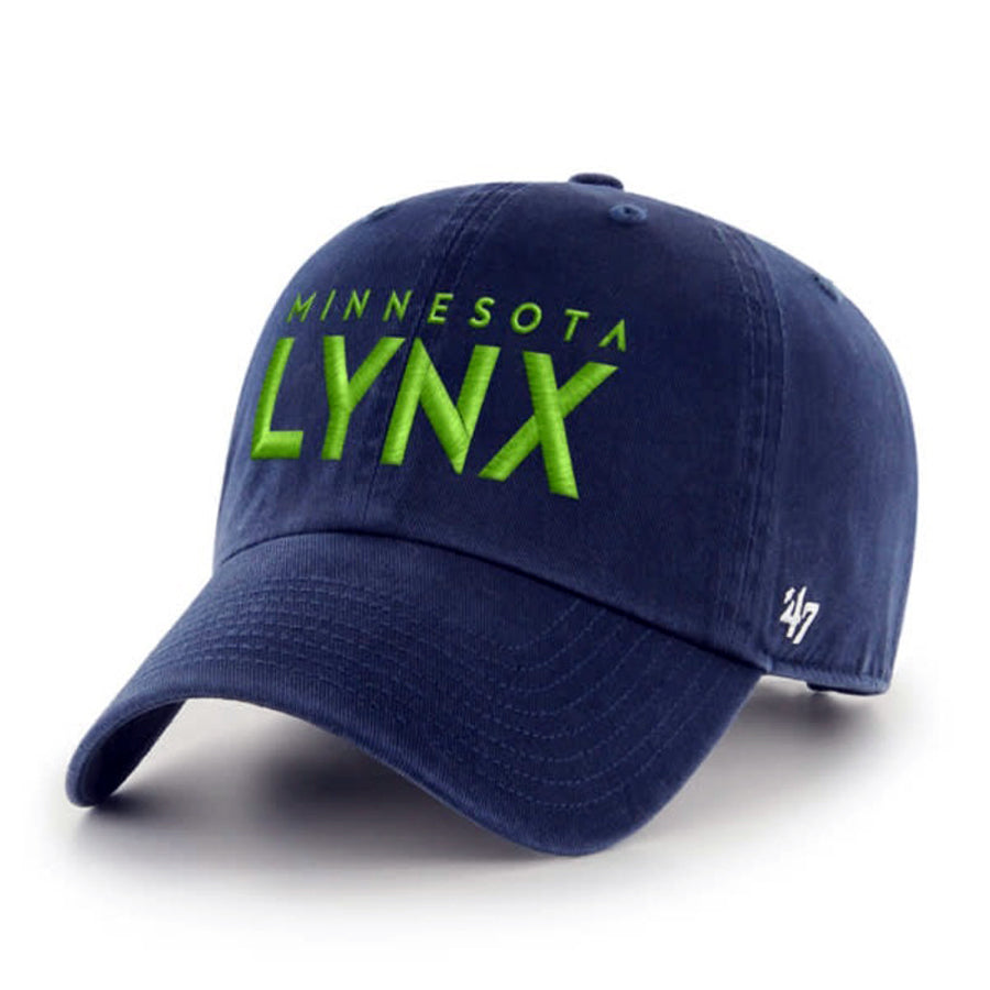 Minnesota Lynx '47 Clean Up Navy Wordmark Logo Adjustable Hat Hats 47 Brand