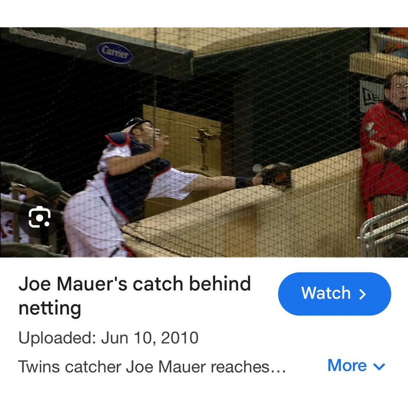 Joe Mauer Autographed and Inscribed Net Catch Original Game Ticket Autographs Fan HQ   