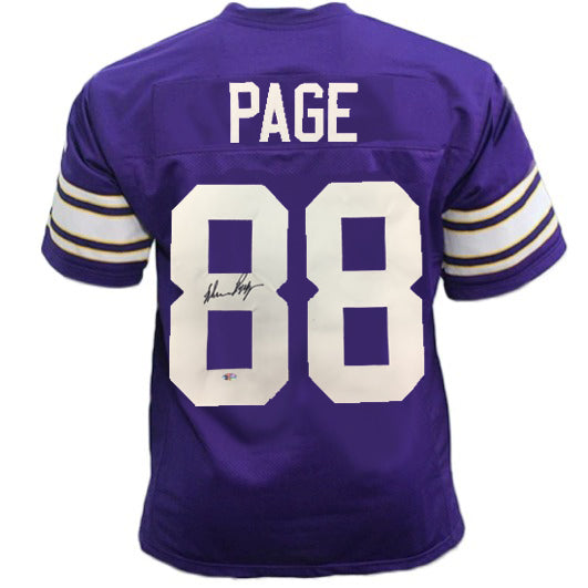 Alan Page Autographed Purple Pro-Style Jersey Autographs FanHQ   