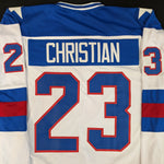 PRE-ORDER: Autographed USA White Olympic-Style Jersey w/ 1980 Gold! Inscription (Select Player From List)