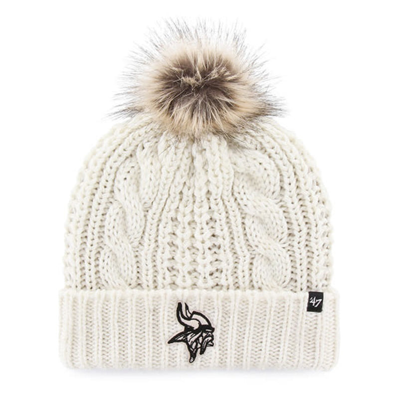 Minnesota Vikings '47 Brand Women's White Meeko Cuff Knit w/ Pom Hats 47 Brand