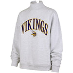 Minnesota Vikings Women's '47 Brand Gray Vantage Mock Neck Crewneck Pullover Sweatshirt Womens 47 Brand