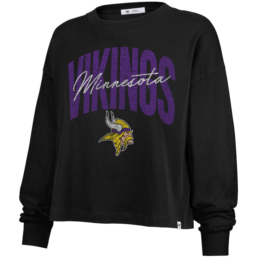 Minnesota Vikings Women's '47 Brand Black Sydney Long Sleeve Tee Womens 47 Brand