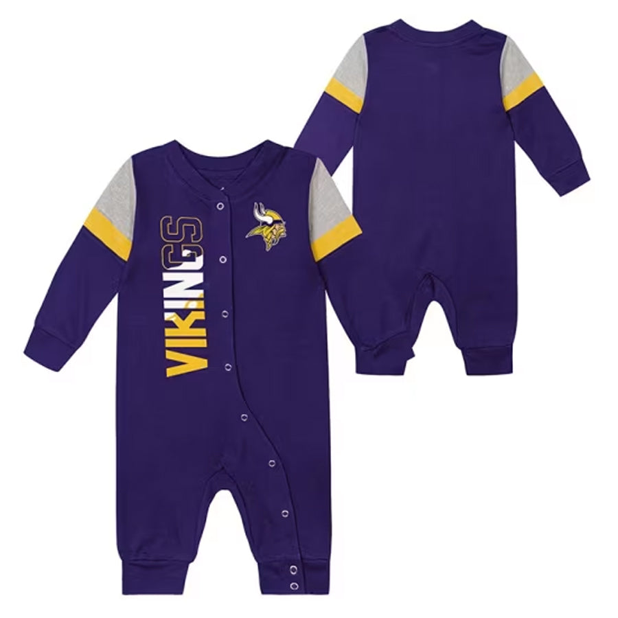 Minnesota Vikings Purple Play Hard Infant Long Sleeve Coverall Kids Outerstuff