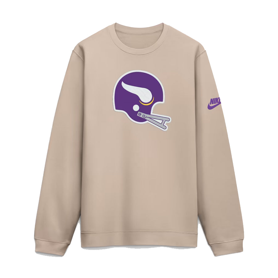 AVAILABLE IN-STORE ONLY! Minnesota Vikings Nike Desert Sand Rewind Club Crewneck Sweatshirt Sweatshirts Nike
