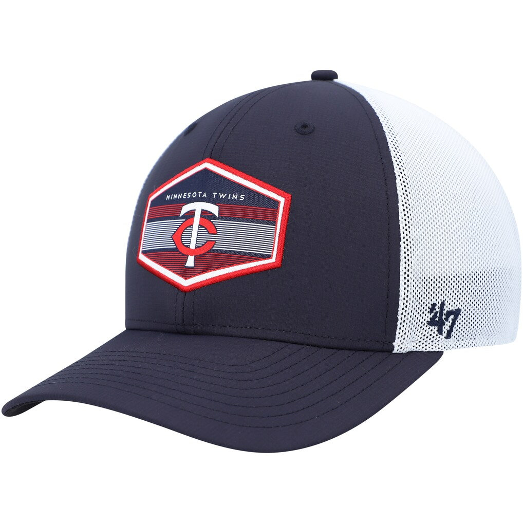 Minnesota Twins '47 Brand Navy Burgess Trucker Snapback Adjustable Hat Hats 47 Brand