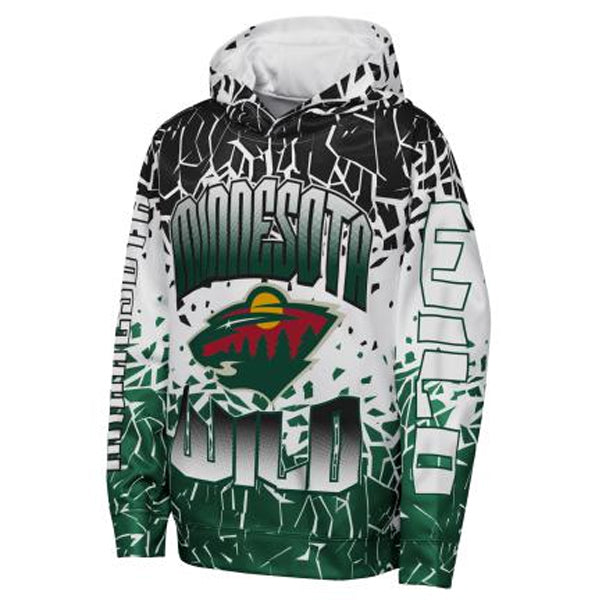 Minnesota Wild Youth Frozen Frenzy Performance Hoodie Kids Fan HQ