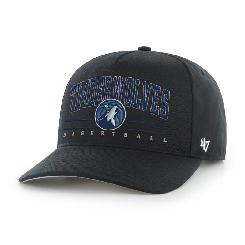 Minnesota Timberwolves '47 Hitch Wordmark Logo Black Adjustable Hat Hats 47 Brand   