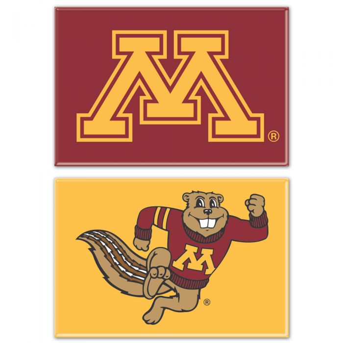 Minnesota Golden Gophers Rectangle Magnet Two-Pack 2" x 3" Accessories Wincraft   