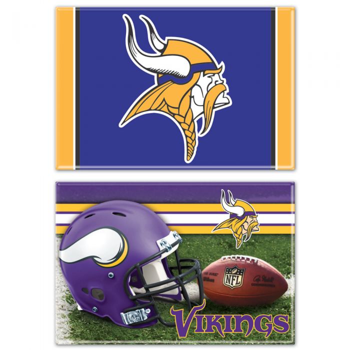 Minnesota Vikings Rectangle Magnet Two-Pack 2" x 3" Accessories Wincraft   