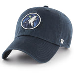 Minnesota Timberwolves '47 Clean Up Navy Logo Adjustable Hat Hats 47 Brand   