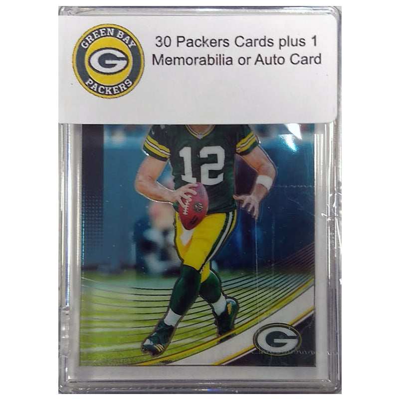 Green Bay Packers 30 Football Card Mystery Box w/ 1 Autograph or Memorabilia Card