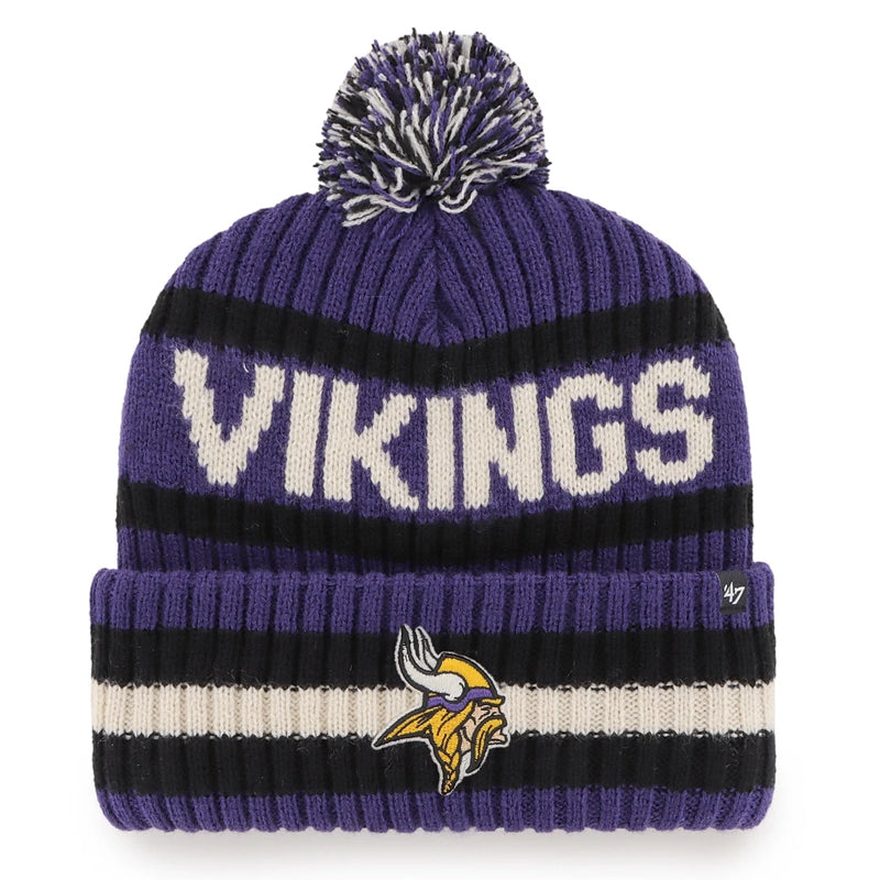 Minnesota Vikings '47 Brand Purple/Black Bering Cuff Knit w/ Pom Hats 47 Brand   