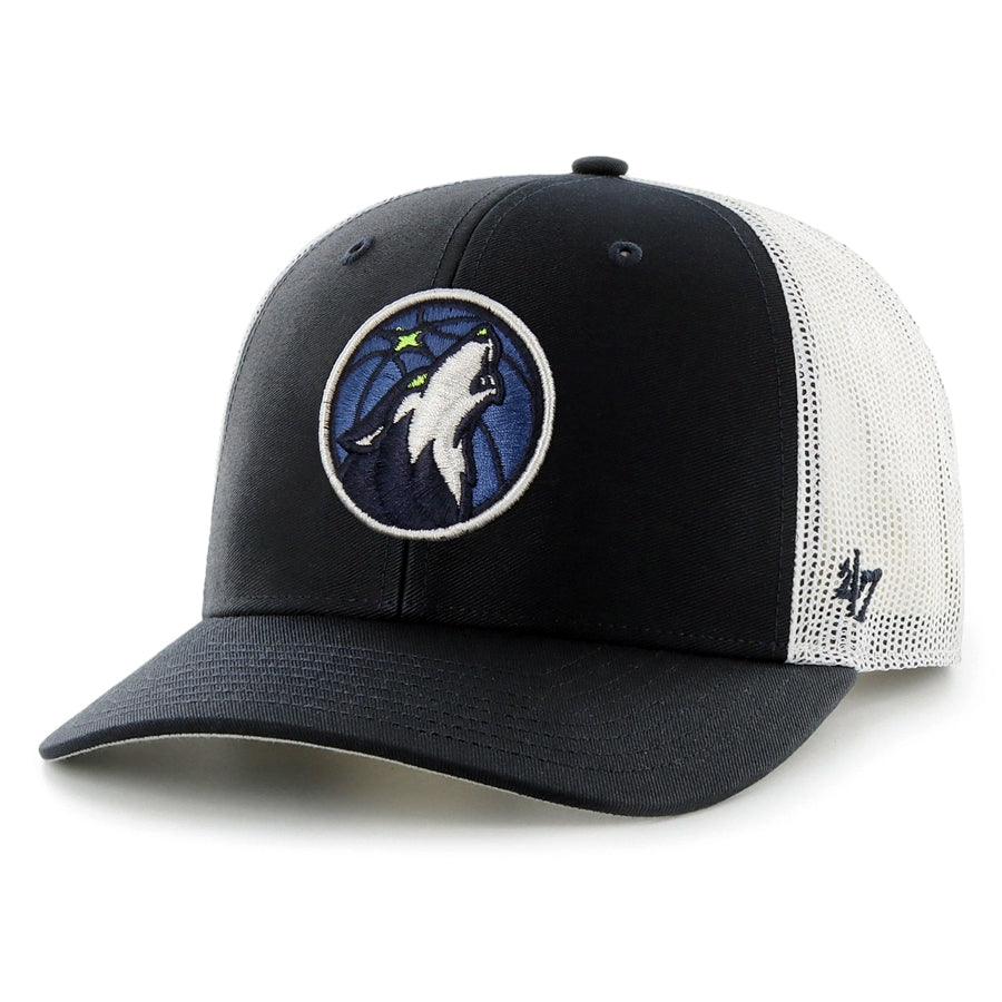 Minnesota Timberwolves Navy/White '47 Trucker Snapback Hat Hats 47 Brand   