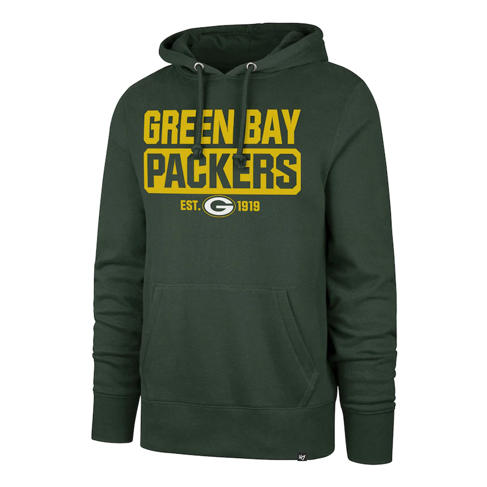Green Bay Packers '47 Brand Green Box Out Headline Pullover Hoodie