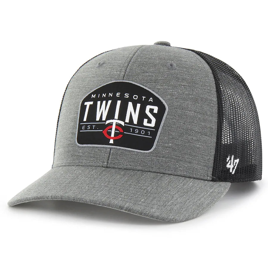 Minnesota Twins '47 Brand Charcoal Slate Trucker Snapback Hat Hats 47 Brand   