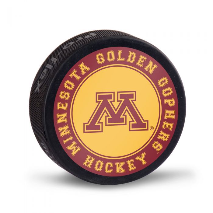Minnesota Golden Gophers Unsigned Logo Puck w/ Case