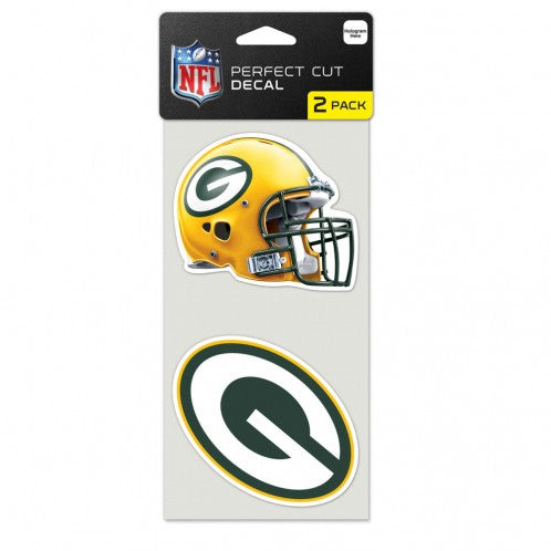 Green Bay Packers 2-pack 4" x 4" Perfect Cut Color Decals Collectibles Wincraft   