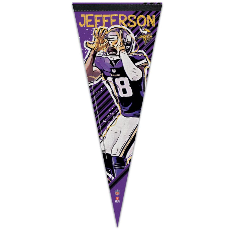 Justin Jefferson Griddy Minnesota Vikings Premium Player Pennant Collectibles Wincraft   