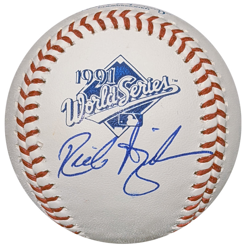 Rick Aguilera Autographed 1991 World Series Baseball Minnesota Twins Autographs Fan HQ   
