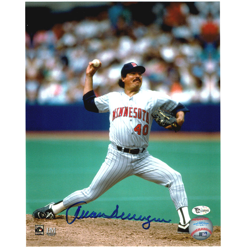 Juan Berenguer Autographed Minnesota Twins 8x10 Photo Pitching